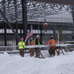 It is tradition to put a tree on the final beam during the raising.