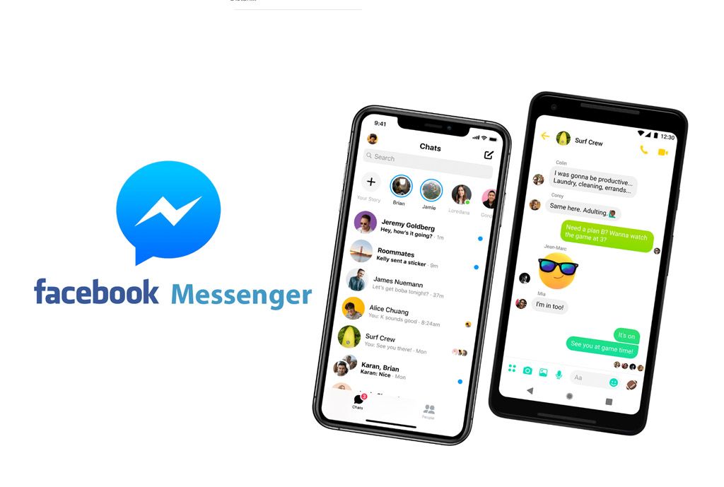 Video, Voice or Text Message with friends on Facebook Messenger (artwork from messenger.com)
