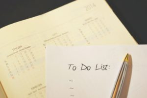 Write a to do list to keep track of projects